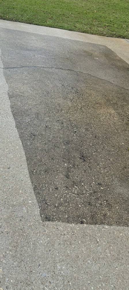 Driveway pressure washing — before