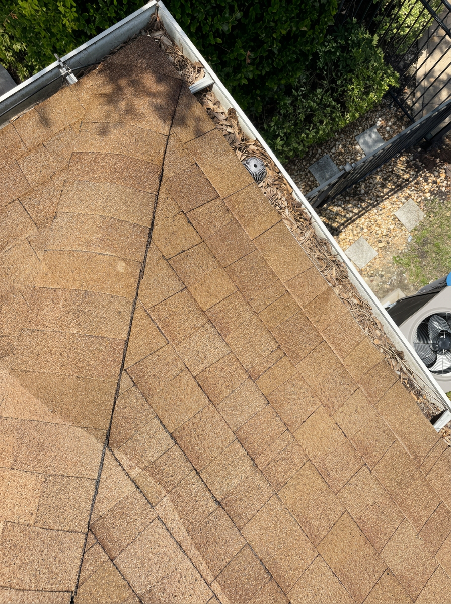 Gutter cleaning — before